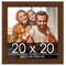 Square Simple Brown Picture Frame - UV Acrylic, Foam Board Backing, Hanging Hardware